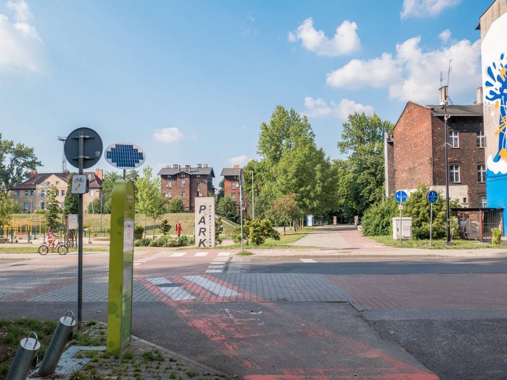 Żółty szlak rowerowy nr 5 w Katowicach